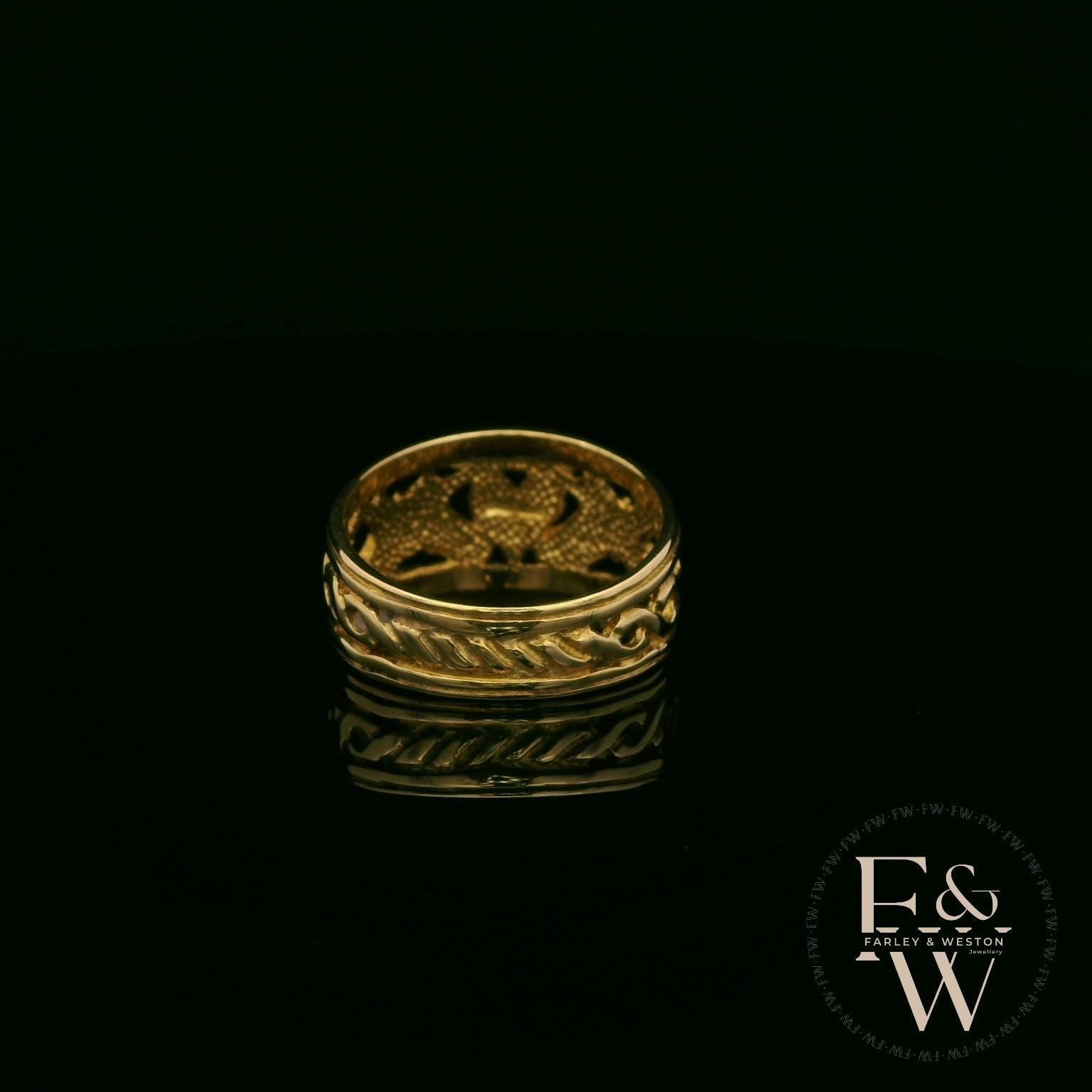 9ct Yellow Gold Claddagh Band Ring