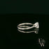 Sterling Silver Crossover Patterned White CZ Single Stone Ring