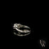 Celtic Patterned 9ct White Gold Amethyst CZ Single Stone Ring