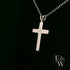 9ct White Gold White Moissanite Diamond Set Cross Pendant