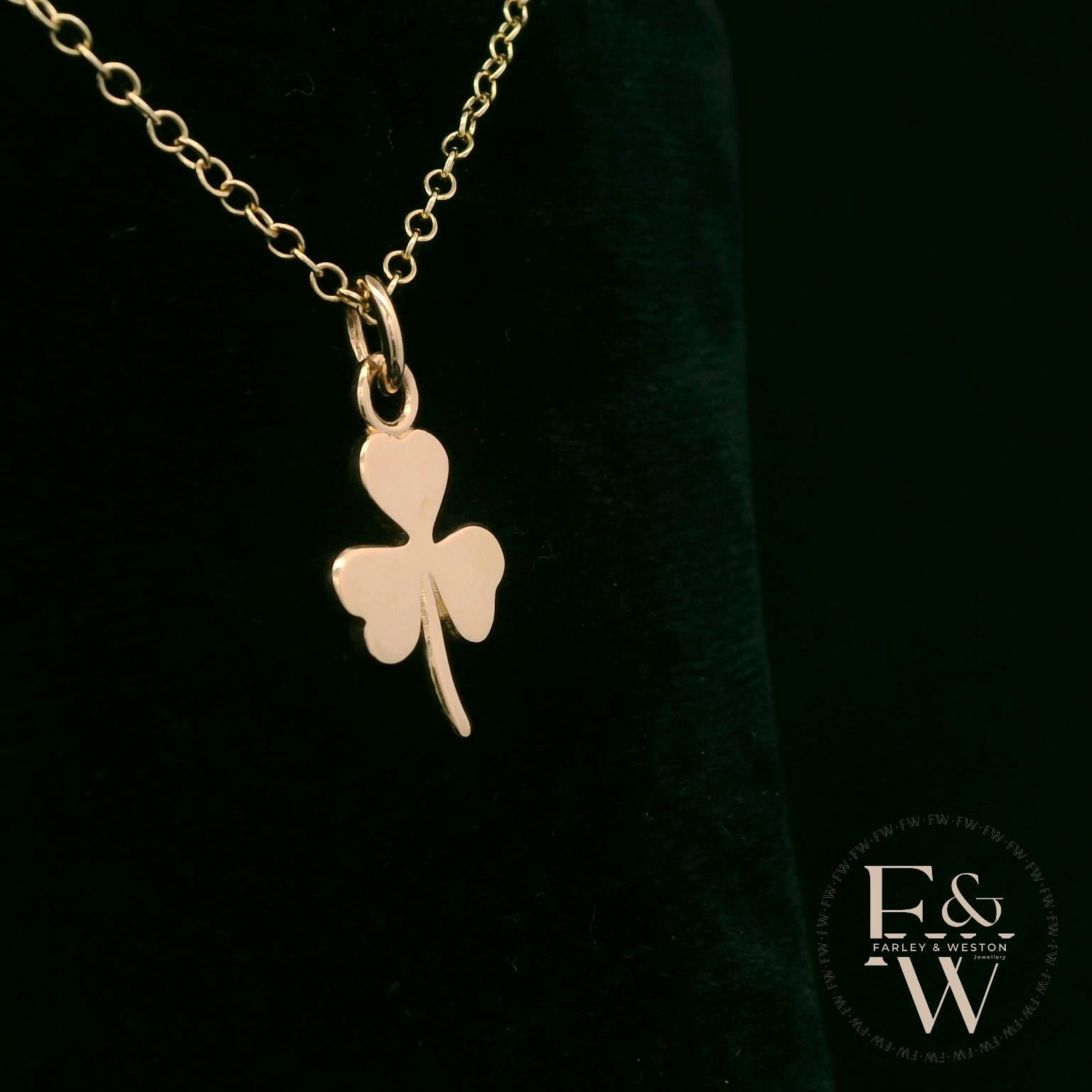 9ct Yellow Gold 3 Leaf Clover Pendant