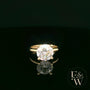 9ct Yellow Gold Large Single Stone White Moissanite Ring
