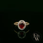 Lab Grown Ruby and Diamond 9ct Yellow Gold Cluster Ring
