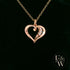 9ct Rose Gold Small White Moissanite Heart Pendant