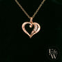 9ct Rose Gold Small White Moissanite Heart Pendant
