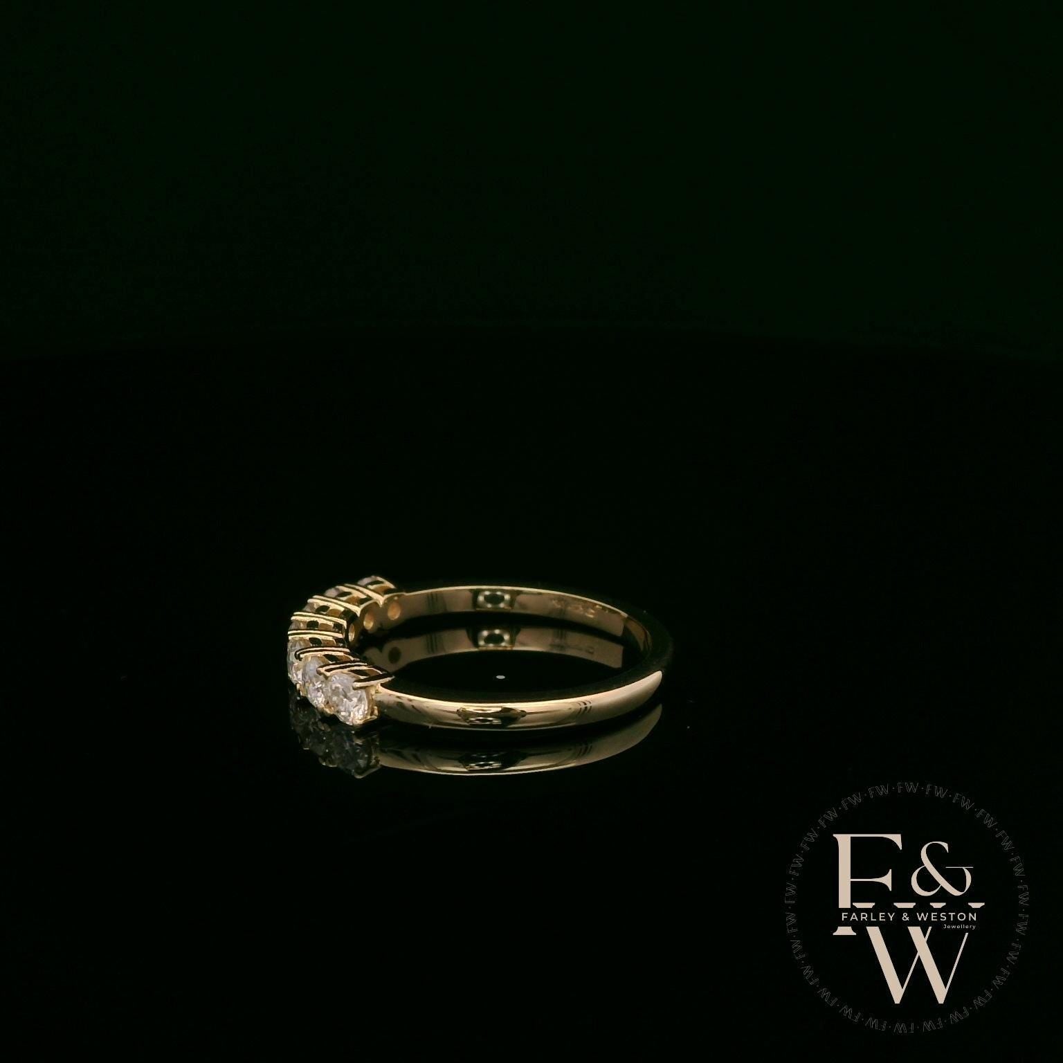 Moissanite & 9ct Yellow Gold Half-Eternity Ring