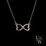 9ct White Gold Infinity Heart Charm Pendant