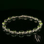 Sterling Silver Chain Bracelet with Cabochon Peridot Gemstones