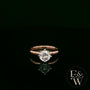 9ct Rose Gold White Moissanite Single Stone with Bezel Set Head Ring