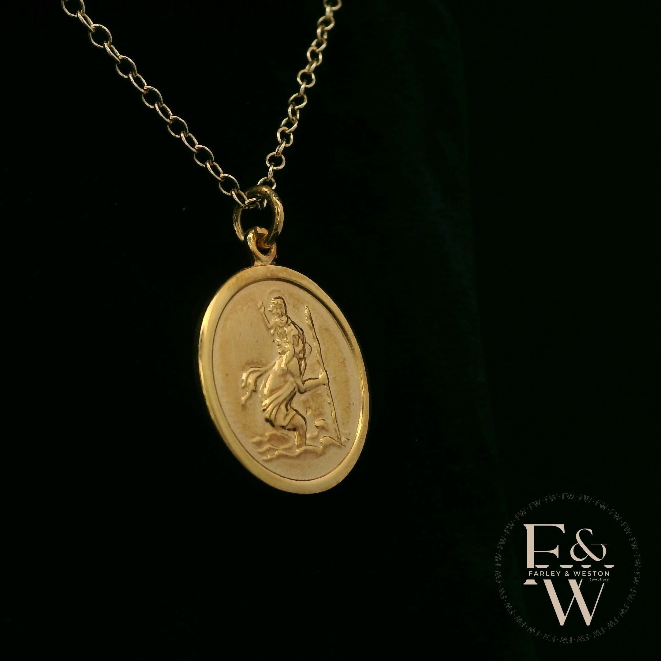 9ct Yellow Gold Saint Christopher Pendant