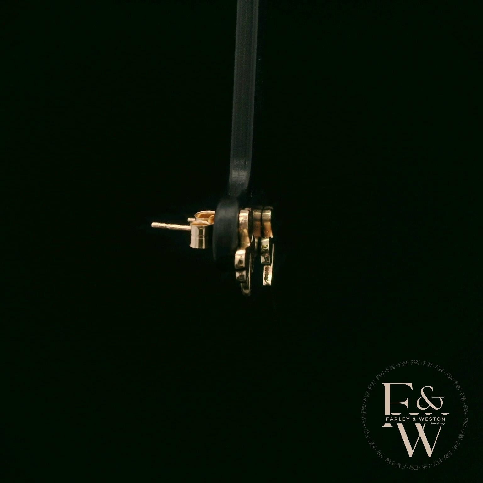 3 Leaf Clover 9ct Yellow Gold Studs