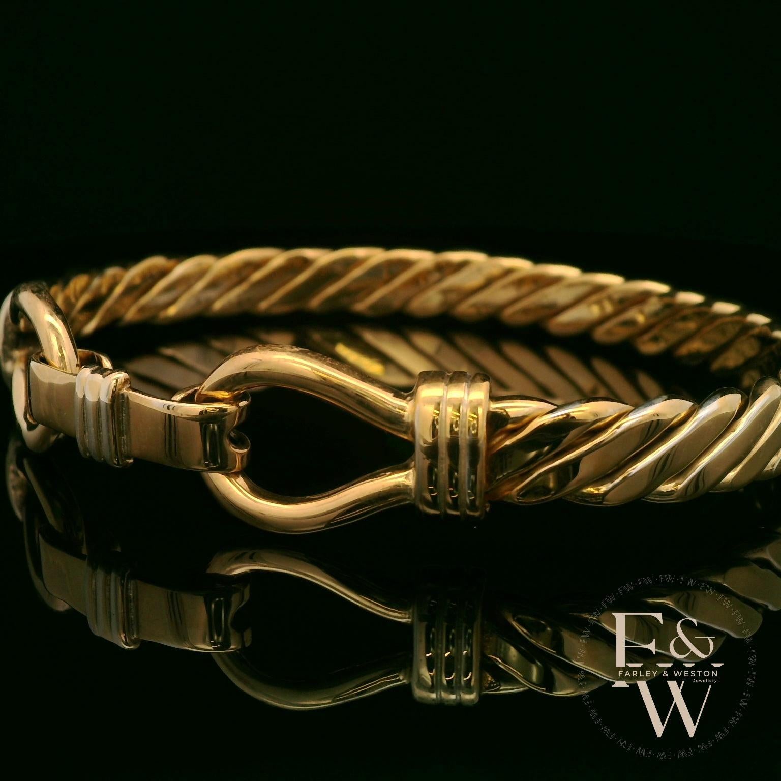Twist Bangle Heavy Handmade 9ct Gold 46g UK Hallmarked