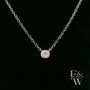 9ct White Gold Single Stone Moissanite Necklace