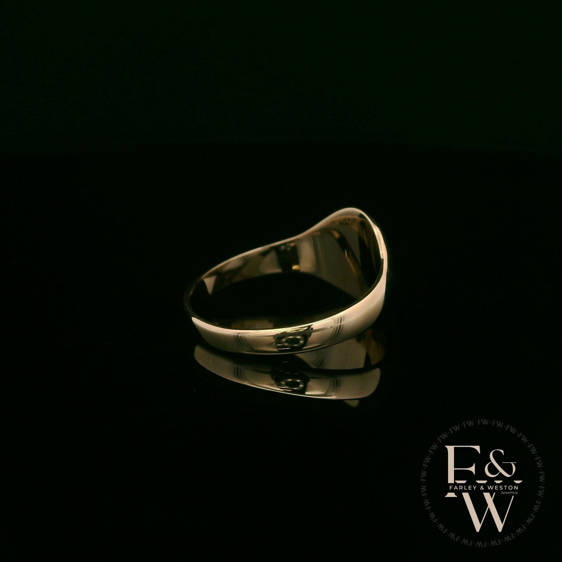 9ct Yellow Gold Welsh Feather Signet Ring