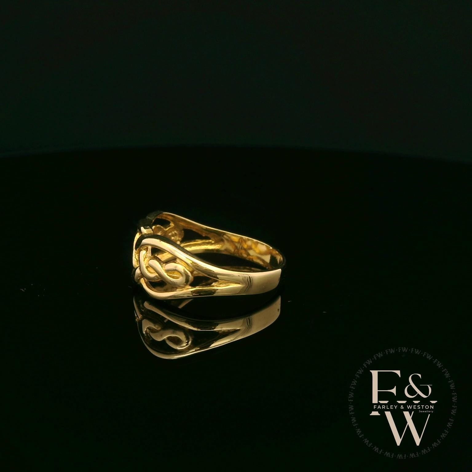 9ct Yellow Gold Half-Woven Design Band Ring