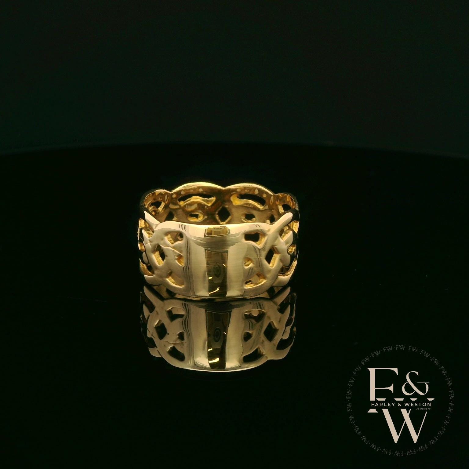 9ct Yellow Gold Fully-Woven Design Band Ring