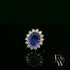 18ct White and Yellow Gold Oval-Cut Tanzanite & Diamond Halo Ring