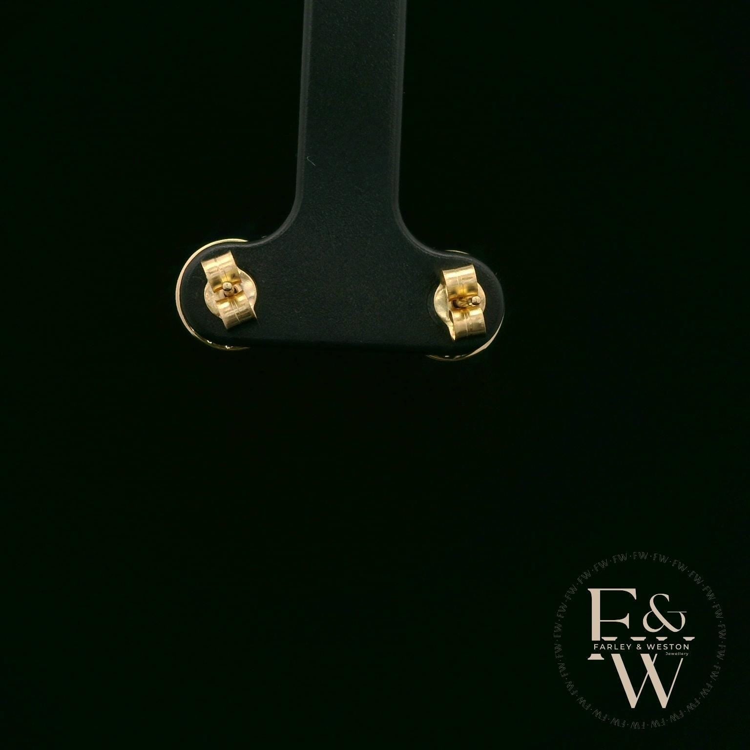 18ct Yellow Gold Round-Cut Ruby & Diamond Studs