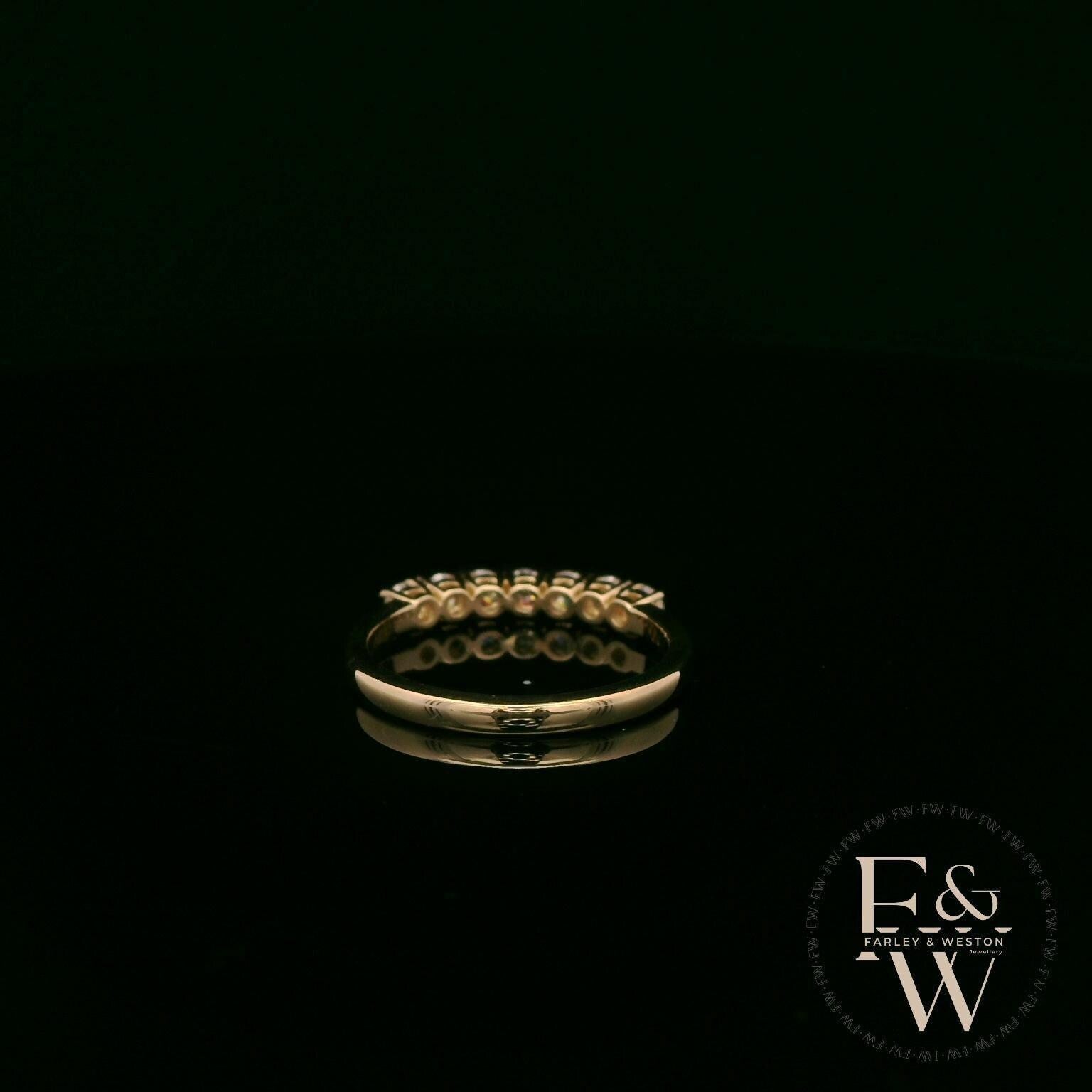 9ct Yellow Gold Diamond Half Eternity Ring