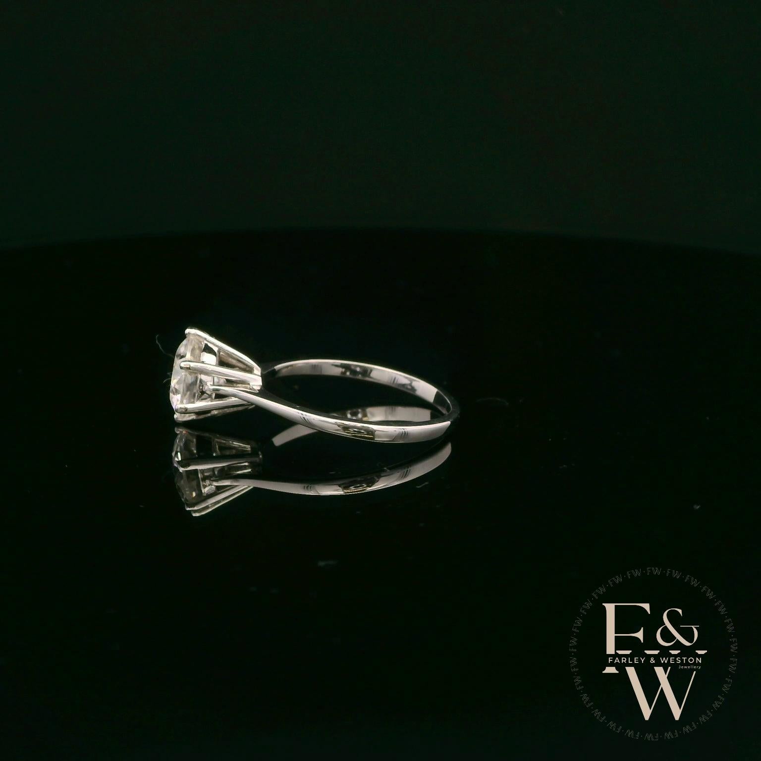 9ct White Gold Lab-Grown Diamond Single Stone Ring