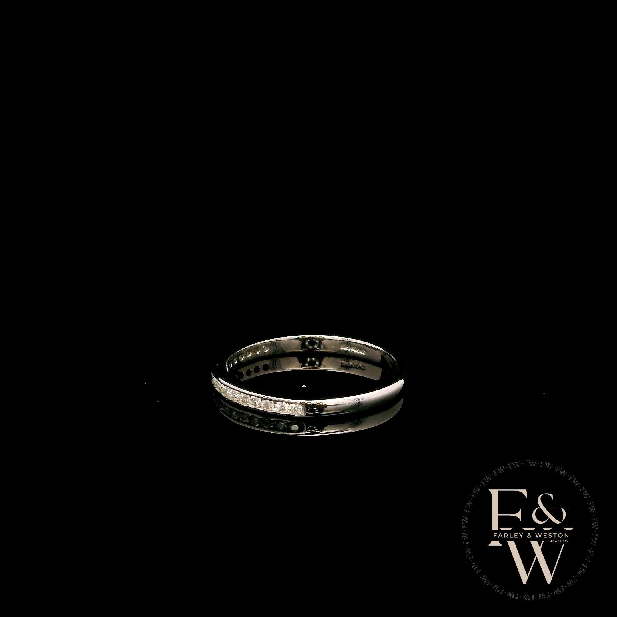 9ct White Gold Channel Set Lab-Grown Diamond Half-Eternity Ring