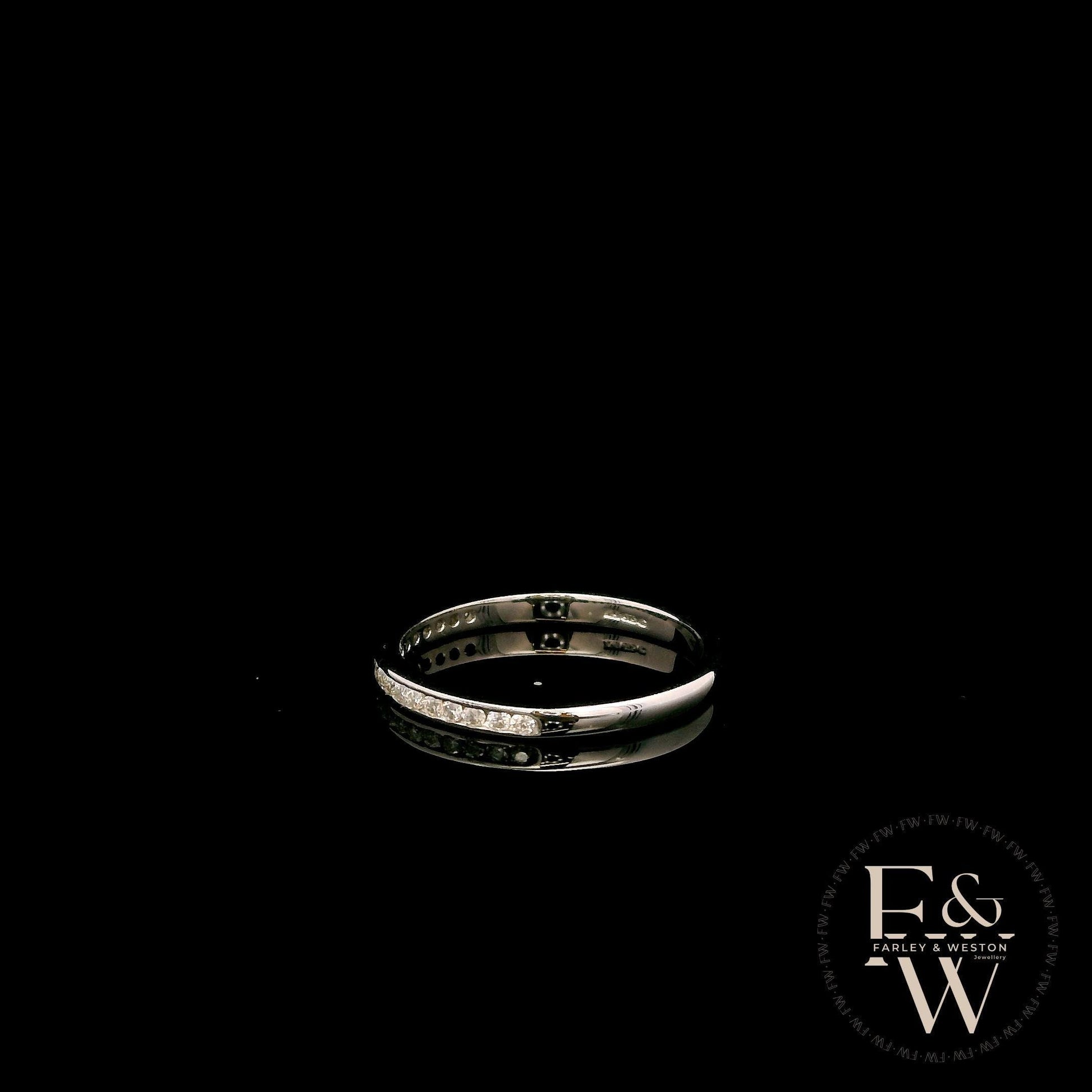 9ct White Gold Channel Set Lab-Grown Diamond Half-Eternity Ring