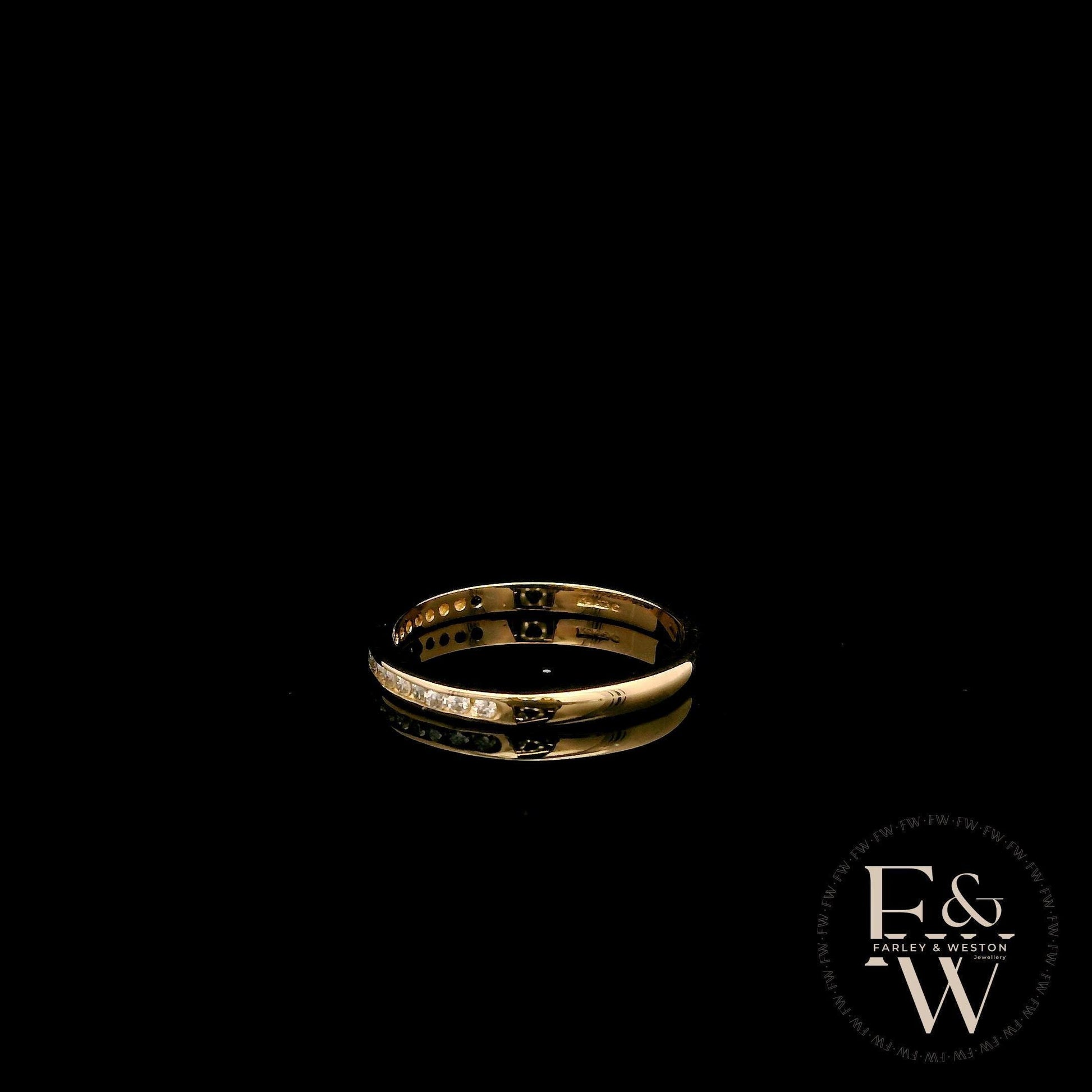 9ct Yellow Gold Channel Set Diamond Half-Eternity Ring