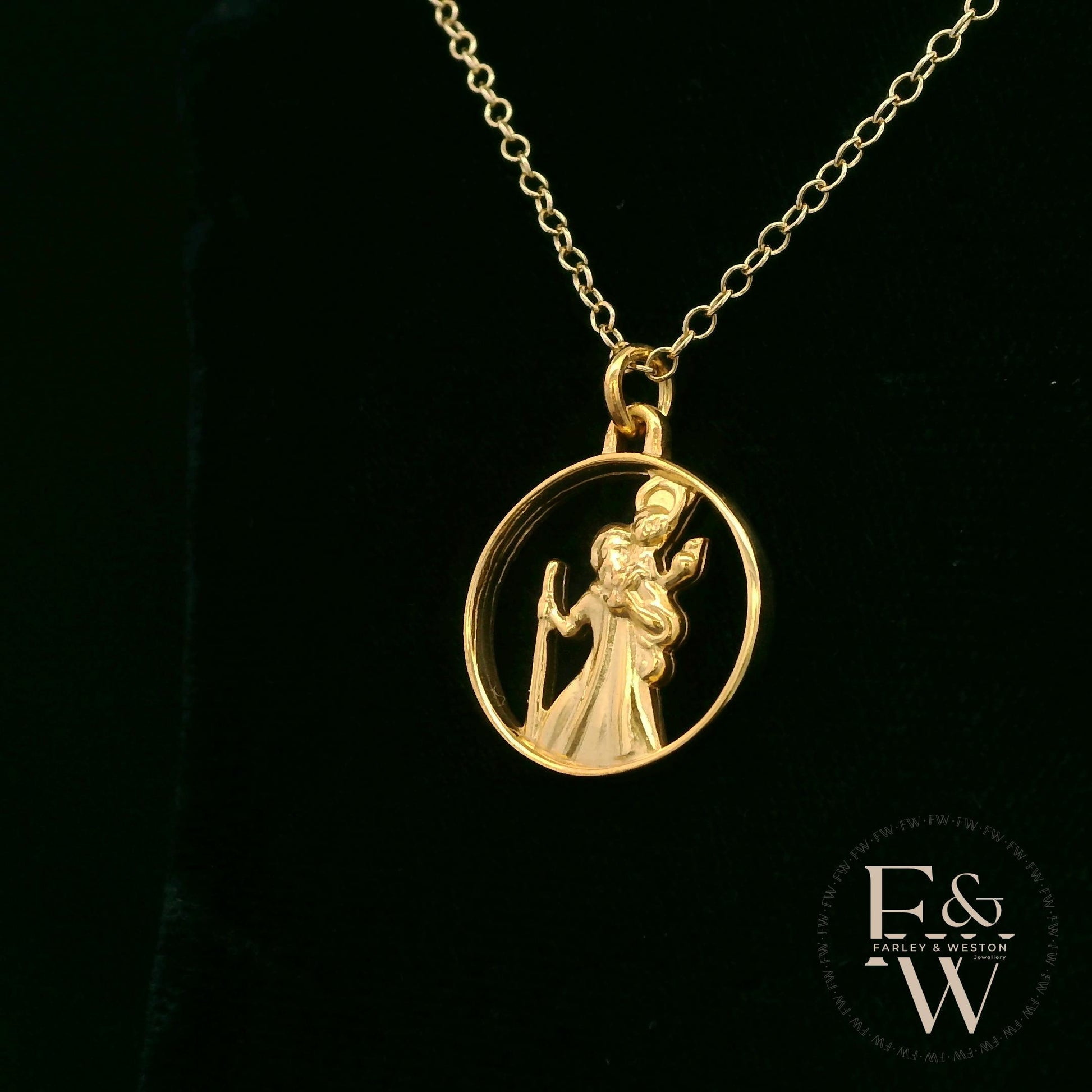 9ct Yellow Gold Saint Christopher Pendant