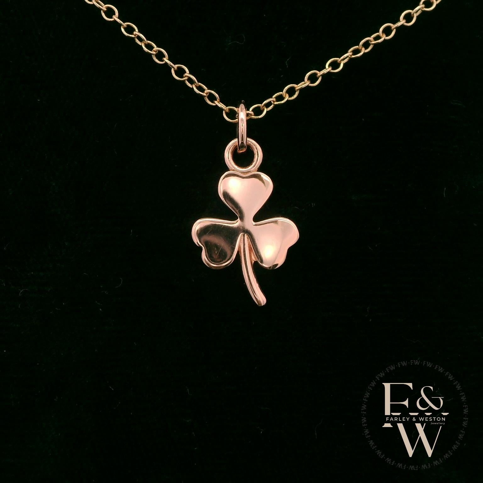 9ct Rose Gold 3 Leaf Clover Pendant