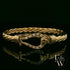Twist Bangle Handmade Stone set 9ct Gold 15g UK Hallmarked