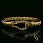 Twist Bangle Handmade Stone set 9ct Gold 15g UK Hallmarked