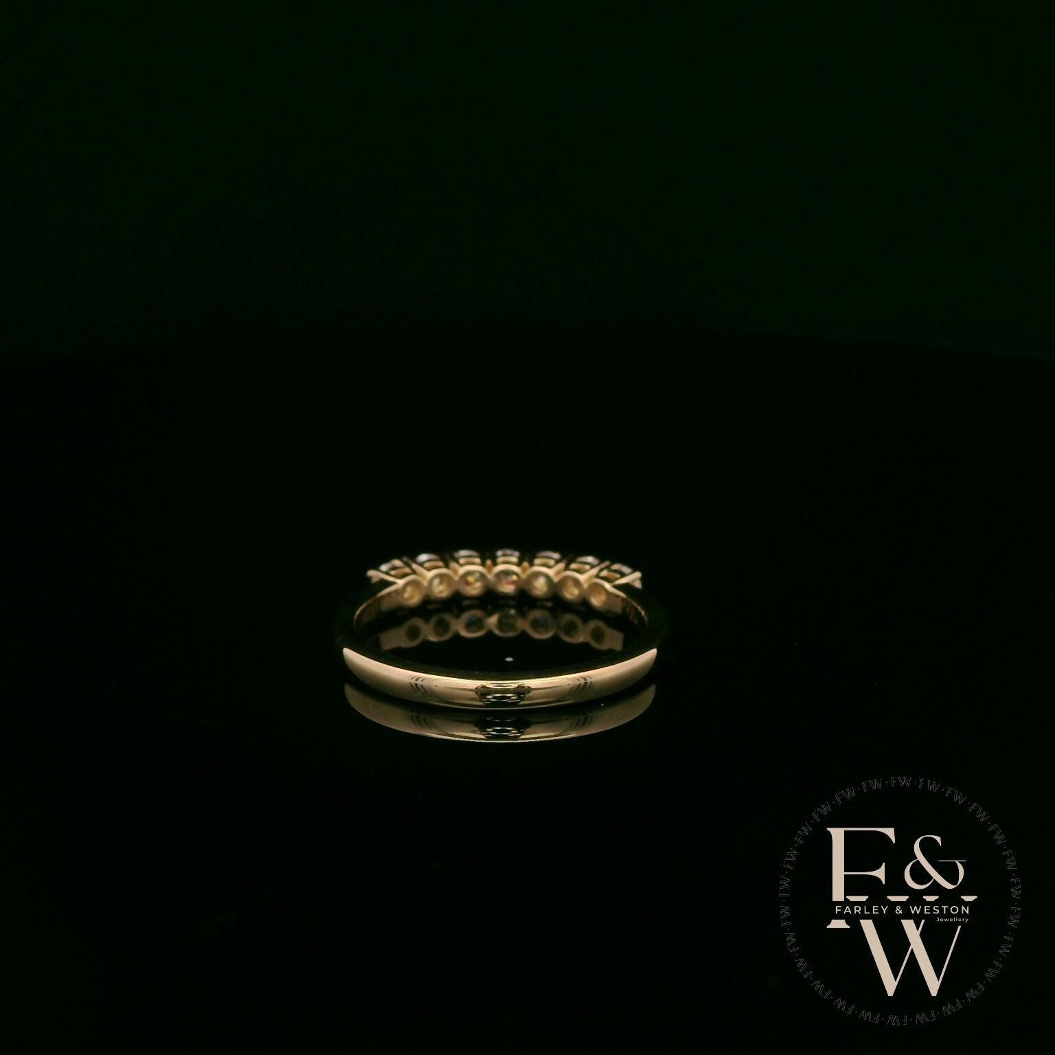 9ct Yellow Gold White Moissanite Half Eternity Ring
