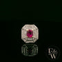 18ct White and Yellow Gold Burmese Ruby & Diamond Ring