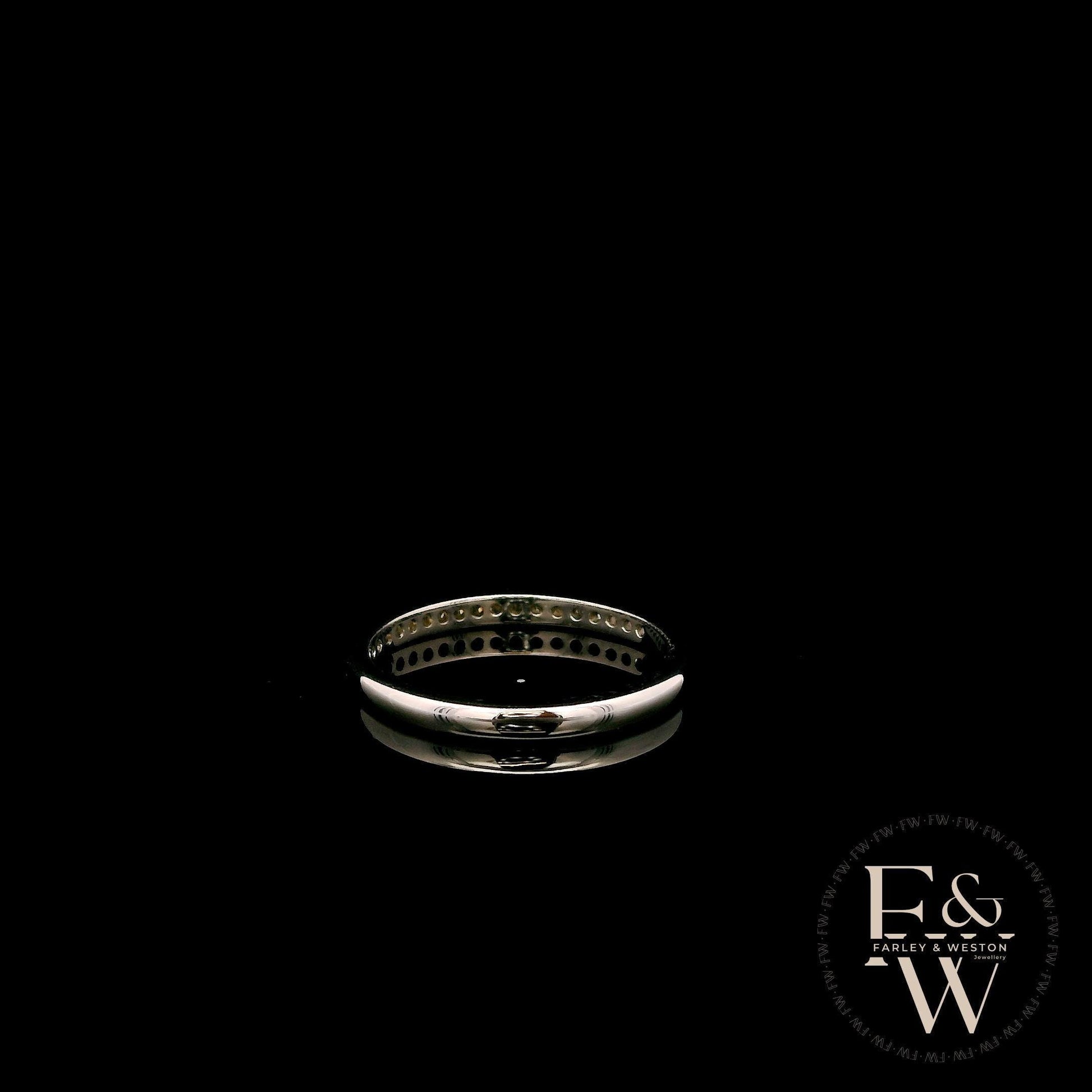 9ct White Gold Channel Set Diamond Half-Eternity Ring