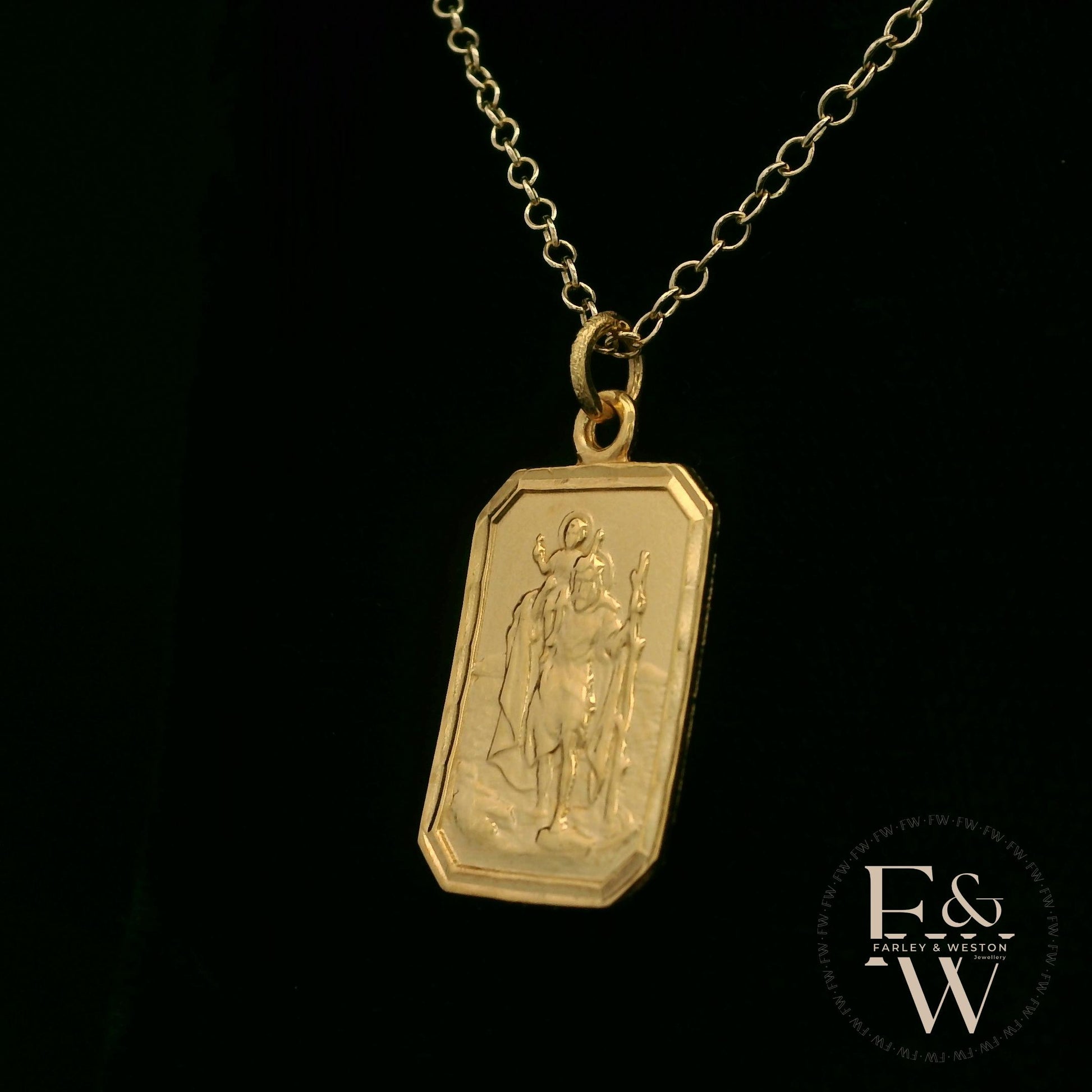 9ct Yellow Gold Saint Christopher Pendant