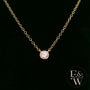 9ct Rose Gold Single Stone Moissanite Necklace