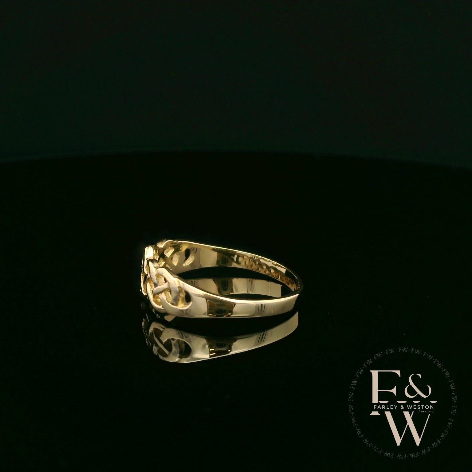 9ct Yellow Gold Half-Woven Design Band Ring