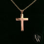 9ct Rose Gold White Moissanite Stone Set Cross Pendant