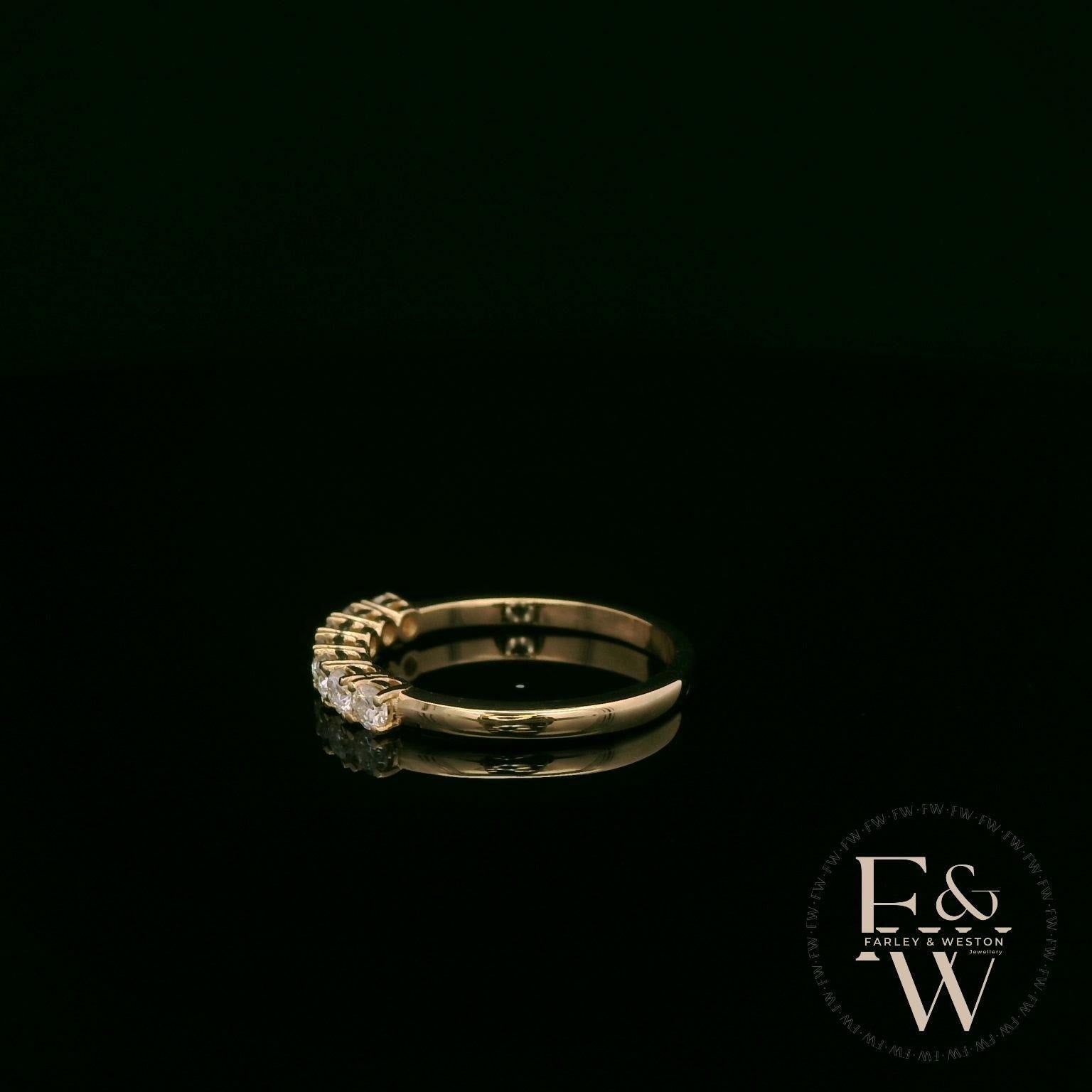 9ct Yellow Gold White Moissanite Half Eternity Ring