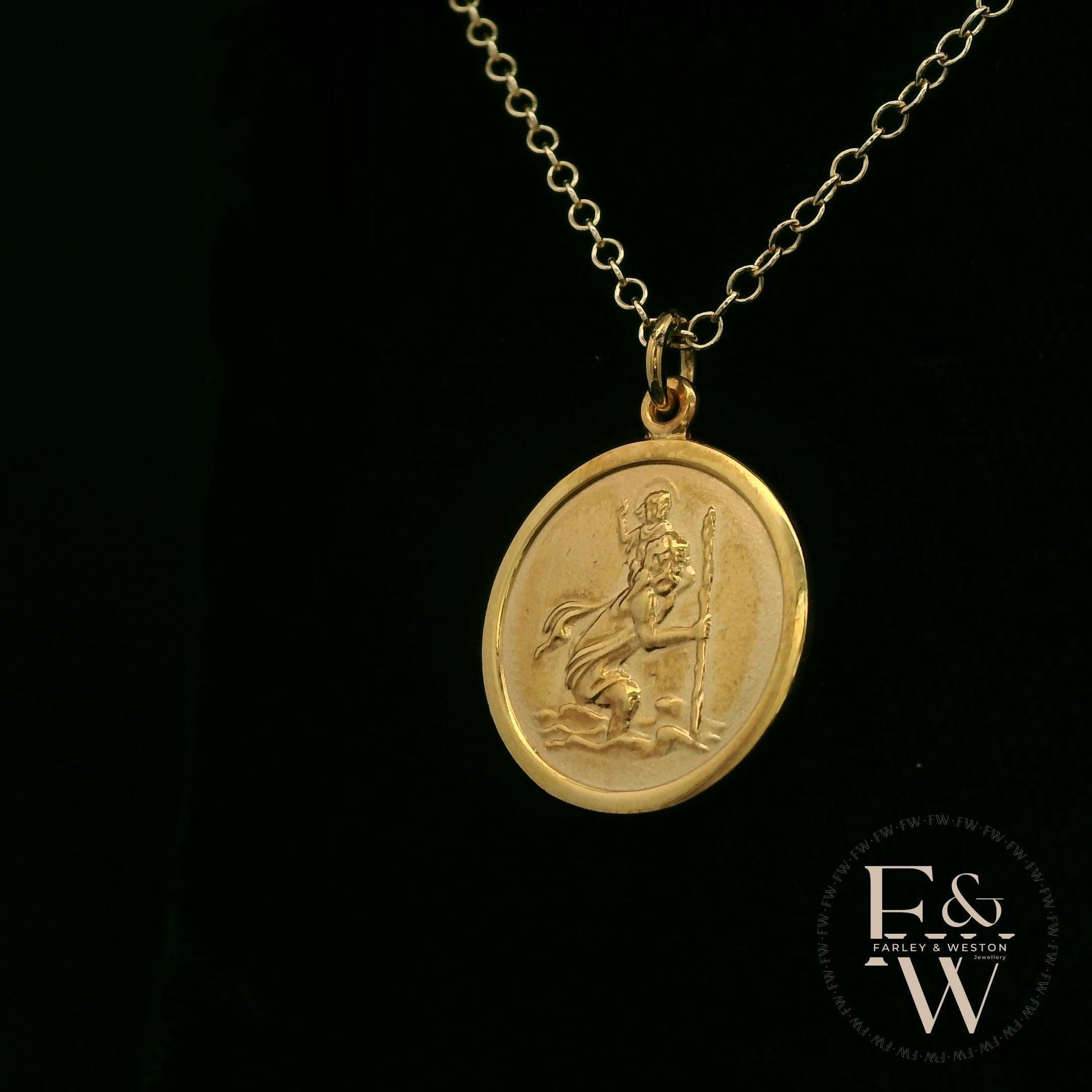 9ct Yellow Gold Saint Christopher Pendant
