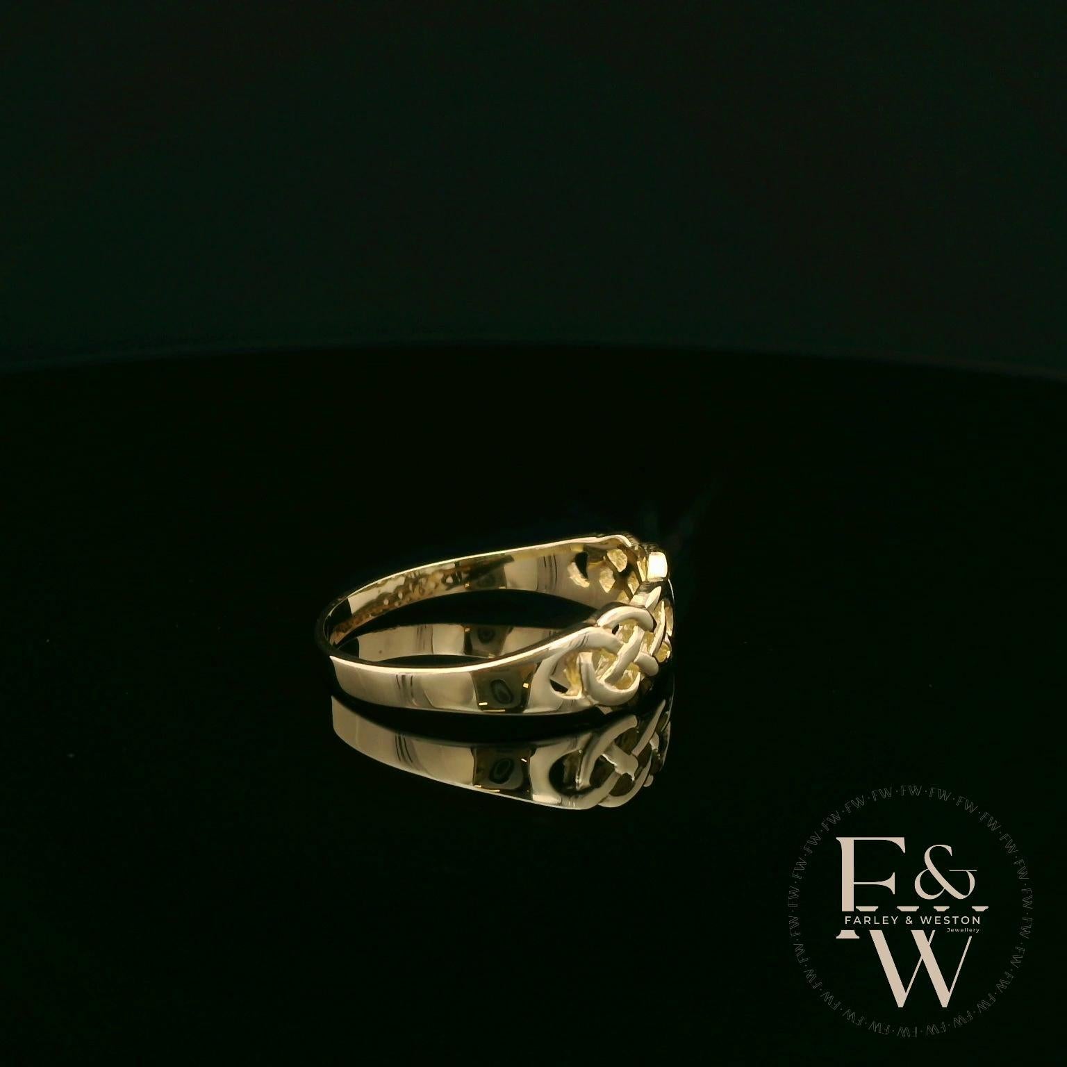9ct Yellow Gold Half-Woven Design Band Ring