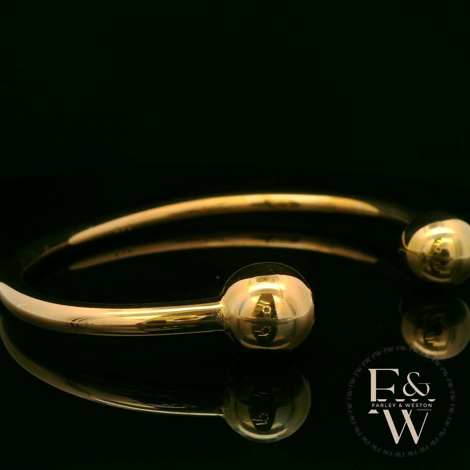 Torque Bangle Heavyweight Handmade 9ct Gold 50g UK Hallmarked