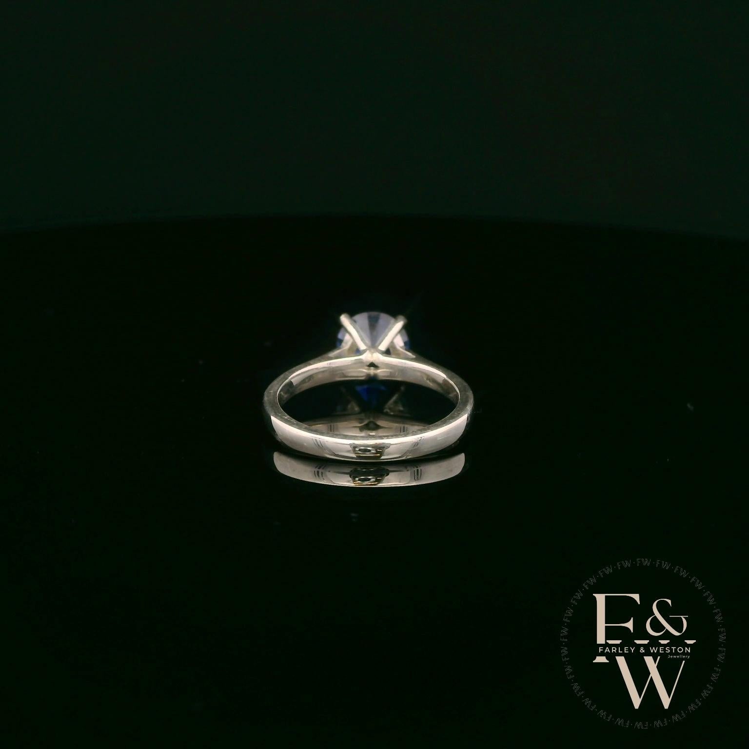 Sterling-Silber Saphir Zirkonia Solitärring