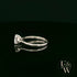 Sterling Silver Crossover Patterned White CZ Single Stone Ring