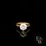 White Moissanite Solitaire 9ct Yellow Gold Ring