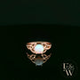 Celtic Patterned 9ct Rose Gold Cultured Opal Single Stone Ring