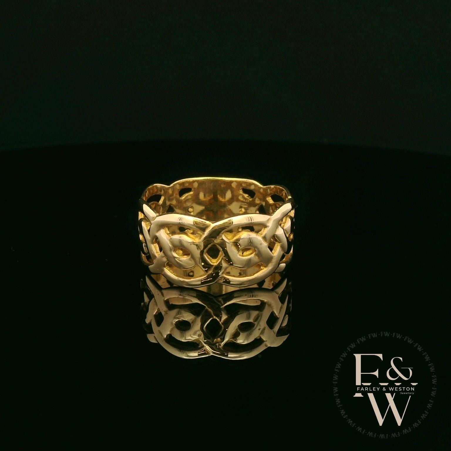 9ct Yellow Gold Fully-Woven Design Band Ring