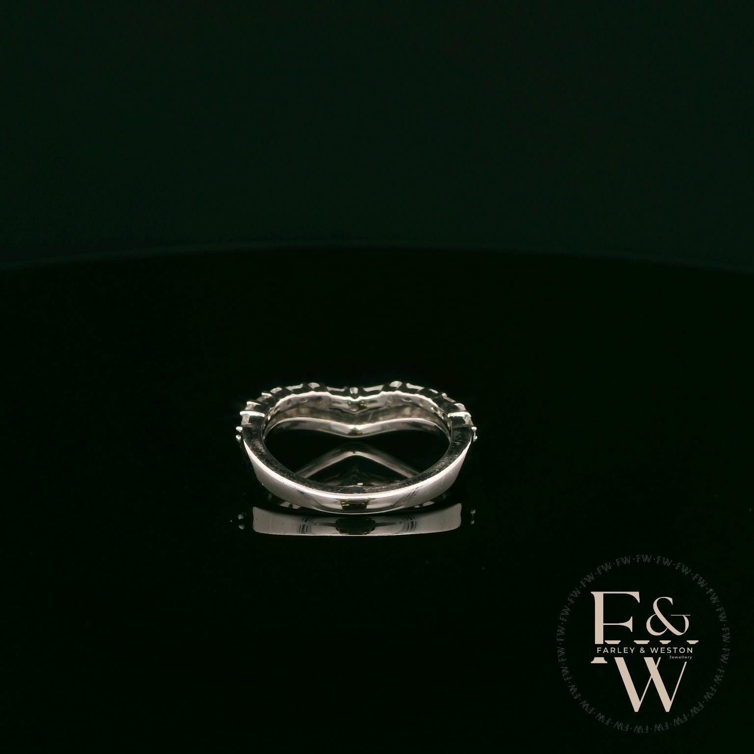 18ct White Gold Baguette-Cut Diamond Band Ring