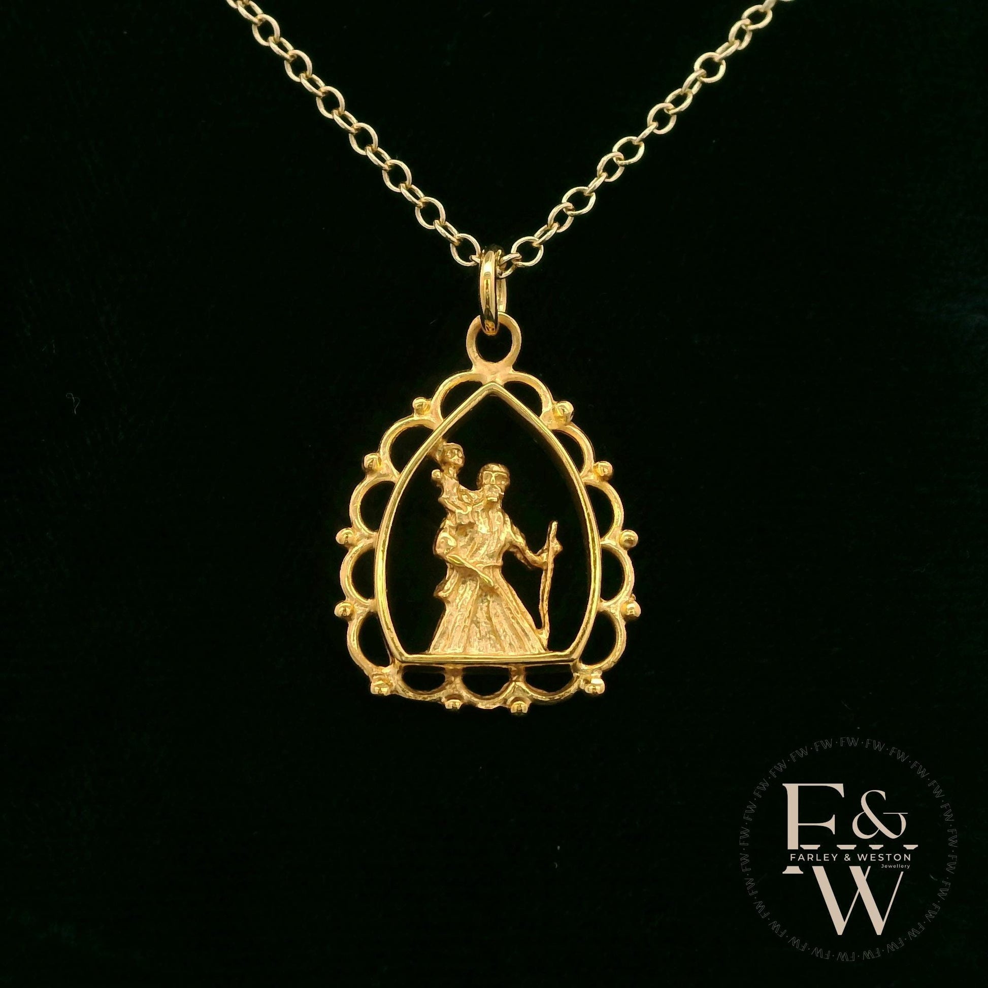 9ct Yellow Gold Saint Christopher Pendant