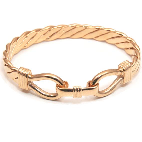 Gucci Style Twist Bangle Heavy Handmade 9ct Gold 65g UK Hallmarked